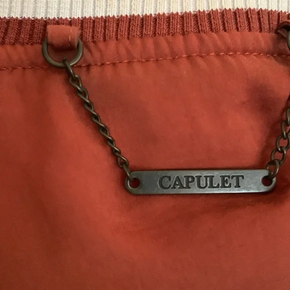 Capulet Womens Hawaii Mai Tai Bomber Jacket Orange And Cream Size Small - Picture 5 of 5